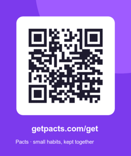 QR code linking to getpacts.com/get
